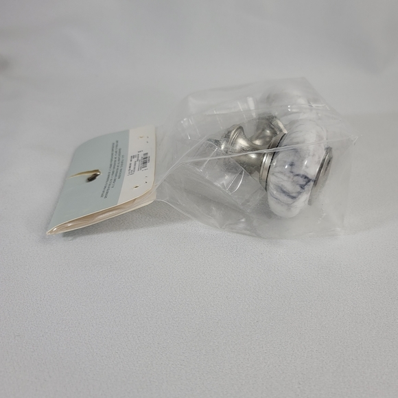 JcPenney Home Set Of 2 Faux Marble Finial Brushed Nickle Finish - Picture 8 of 14